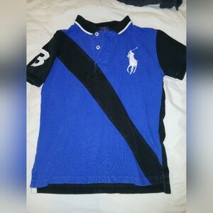 Polo by Ralph Lauren Kids Royal Blue and Black Big Pony Polo Shirt